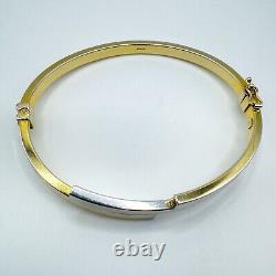 9ct Gold Two Tone 3 Row Crossover Bangle / Bracelet 8g