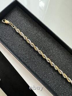 9ct Gold Two Tone rope Bracelet, Modern