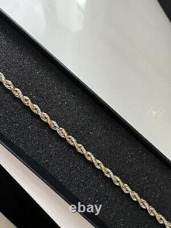 9ct Gold Two Tone rope Bracelet, Modern