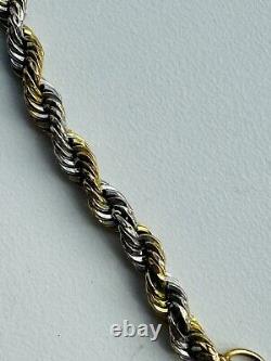 9ct Gold Two Tone rope Bracelet, Modern