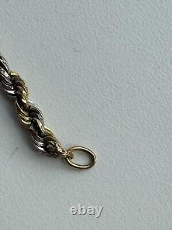 9ct Gold Two Tone rope Bracelet, Modern