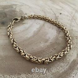 9ct Gold Vintage Byzantine Chain Bracelet