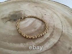 9ct Gold Vintage Byzantine Chain Bracelet