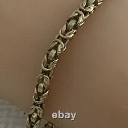 9ct Gold Vintage Byzantine Chain Bracelet