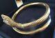 9ct Gold Vintage Flexible Coil Snake Bangle With Ruby Eyes Crop & Farr
