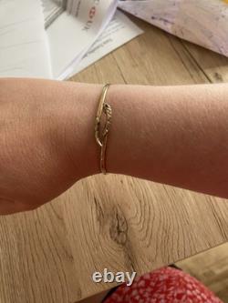 9ct Gold Vintage Snake Bangle With Garnet Eyes