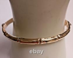 9ct Gold bamboo bangle Pre owned Weight 7.8 grams Fit up a a 6 ½ inch wrist