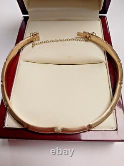 9ct Gold bamboo bangle Pre owned Weight 7.8 grams Fit up a a 6 ½ inch wrist
