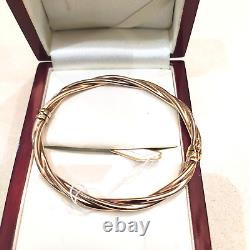 9ct Gold barley twist Bangle Pre owned Weight 6.8 grams