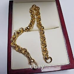 9ct Gold belcher bracelet pattered & plain links Weight 14.5 grams Length 7 ½