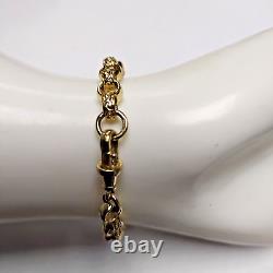 9ct Gold belcher bracelet pattered & plain links Weight 14.5 grams Length 7 ½