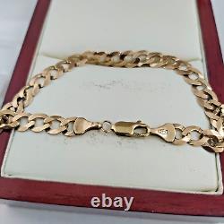 9ct Gold curb bracelet (Cuban) Pre owned Weight 5.4 grams Length 7 ¾ inch