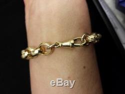 9ct Gold gents belcher bracelet links are pattered and plain, weight 20.8 grams