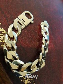 9ct Gold heavy Curb bracelet mens/gents 140g