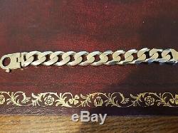 9ct Gold heavy Curb bracelet mens/gents 140g