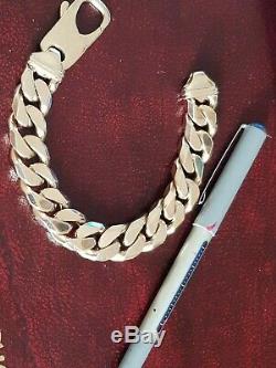 9ct Gold heavy curb bracelet mens/gents 179g
