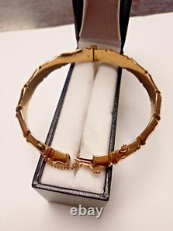 9ct Gold ladies bamboo bangle Pre owned Weight 13.6 grams Width 10mm