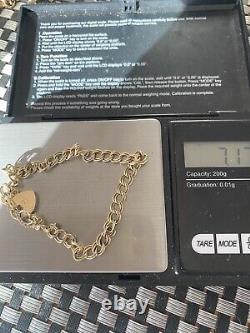 9ct Gold ladies heart bracelet