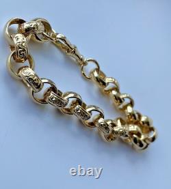 9ct Gold on Silver BELCHER Bracelet 9 INCH MEN'S -Belcher