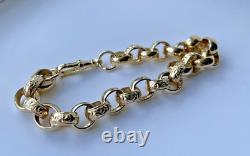 9ct Gold on Silver BELCHER Bracelet 9 INCH MEN'S -Belcher