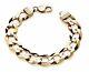 9ct Gold On Silver Chunky Men's Curb Bracelet 14mm Wide 8.75 Inch