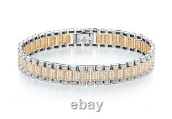 9ct Gold on Silver Diamond Ladies Rolex Watch Strap Bracelet 7.5 inch NEW