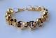 9ct Gold On Silver Hexagon Bracelet 9 Inch Men's 12mm Heavy Belcher