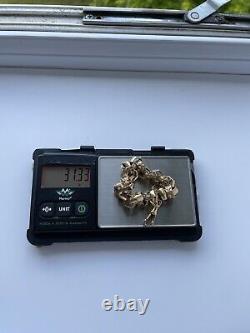 9ct Gold on Silver HEXAGON Bracelet 9 INCH MEN'S 12MM HEAVY Belcher