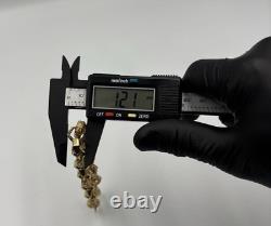 9ct Gold on Silver HEXAGON GYPSY LINK Large Belcher Bracelet 9 INCH