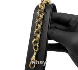 9ct Gold on Silver HEXAGON Large Belcher Bracelet 9 INCH MEN'S
