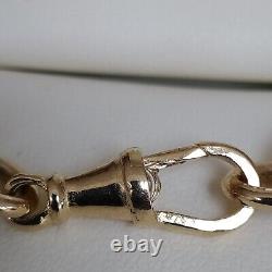 9ct Gold oval belcher bracelet Pre owned Weight 19 grams Design Patterned plain