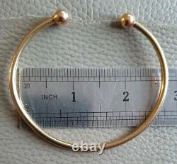 9ct Hallmarked Unisex Yellow Gold Solid 15 Grams Mens/woman's Torque Bangle