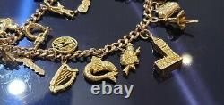 9ct Lovely Gold Charm Bracelet With 19 Smashing Charms