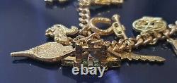 9ct Lovely Gold Charm Bracelet With 19 Smashing Charms