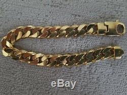 9ct Mens solid Gold link bracelet, huge 46grams, immaculate condition