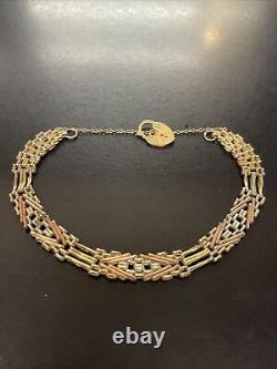 9ct Multi Tone gold gate bracelet 6g 7 (cwl4620)