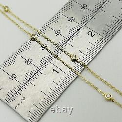 9ct REAL Yellow Gold 2mm Diamond Ball Bead Chain Bracelet 7.5 Inch Solid Gold