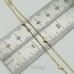 9ct REAL Yellow Gold 2mm Diamond Ball Bead Chain Bracelet 7.5 Inch Solid Gold