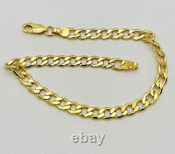 9ct Real Yellow Gold 5mm Curb Men&Women Bracelet 7.5 INCH 3.3gr