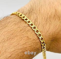 9ct Real Yellow Gold 5mm Curb Men&Women Bracelet 7.5 INCH 3.3gr