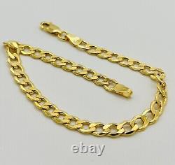 9ct Real Yellow Gold 5mm Curb Men&Women Bracelet 7.5 INCH 3.3gr