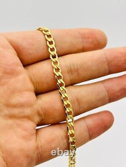 9ct Real Yellow Gold 5mm Curb Men&Women Bracelet 7.5 INCH 3.3gr