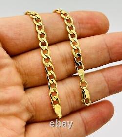 9ct Real Yellow Gold 5mm Curb Men&Women Bracelet 7.5 INCH 3.3gr