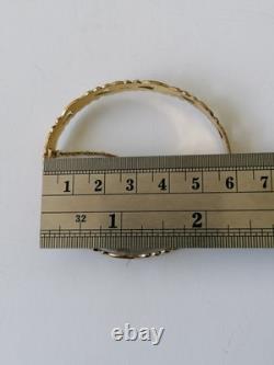 9ct Rolled Gold Bangle Scrolling Foliate Etched Hinged Yellow White