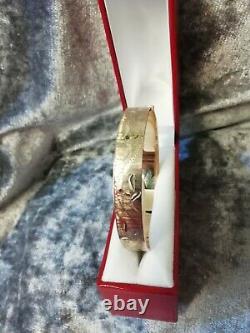 9ct Rolled Gold, Vintage Floral Design Bangle (fully Hallmarked) 18.1 Grams