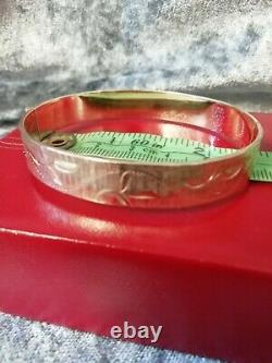 9ct Rolled Gold, Vintage Floral Design Bangle (fully Hallmarked) 18.1 Grams