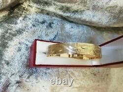 9ct Rolled Gold, Vintage Floral Design Bangle (fully Hallmarked) 18.1 Grams