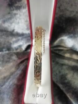 9ct Rolled Gold, Vintage, Foliate Bangle 11.0 Grams (fully Hallmarked)