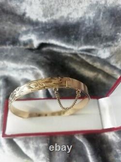 9ct Rolled Gold, Vintage, Foliate Bangle 11.0 Grams (fully Hallmarked)