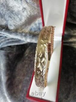 9ct Rolled Gold, Vintage, Pattern Bangle 14.2 Grams (fully Hallmarked)